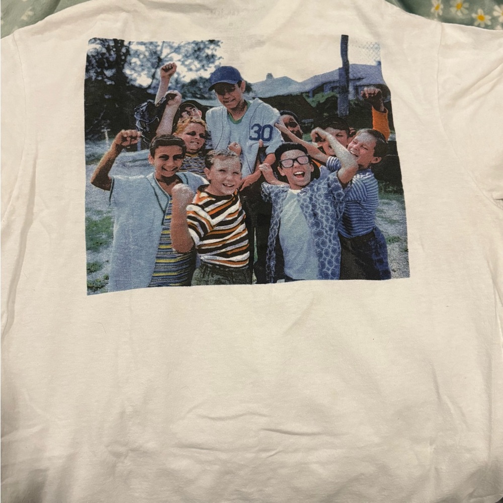 Kids White Graphic Tee with Vintage Camp Photo